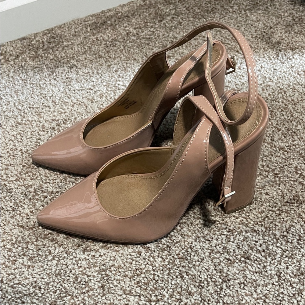 ASOS Blush Pink Slingback block Heels